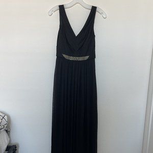 David's Bridal Black Maxi Dress, Size 0 Petite